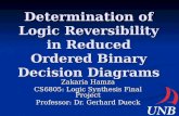 Determination of Logic Reversibility in Reduced Ordered Binary Decision Diagrams