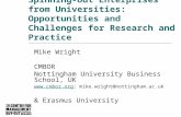 Spinning-out Enterprises from Universities: Opportunities and Challenges for Research and Practice
