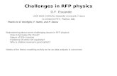 Challenges in RFP physics