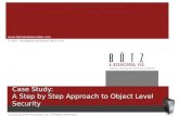Case Study:   A Step by Step Approach to Object Level Security