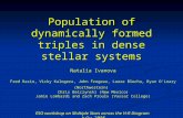 Population of dynamically  formed triples in dense stellar systems