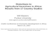 Distortions to  Agricultural Incentives in Africa:  Results from 17 Country Studies