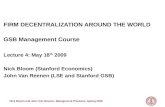 FIRM DECENTRALIZATION AROUND THE WORLD  GSB Management Course