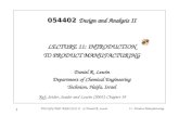 054402 Design and Analysis II LECTURE 11: INTRODUCTION TO PRODUCT MANUFACTURING Daniel R. Lewin