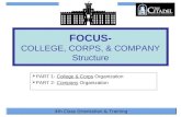FOCUS- COLLEGE, CORPS, & COMPANY Structure