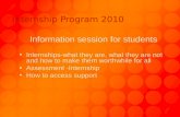 Internship Program 2010