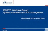 EARTO Working Group Quality & Excellence in RTO Management