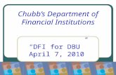 Chubb’s Department of Financial Institutions