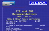 IIF and EBF Recommendations 2007, June 15  ALMA & AFGAP joint conference