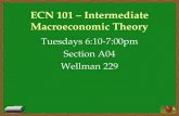 ECN 101 – Intermediate Macroeconomic Theory
