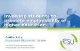 Involving students to promote employability of  higher  education