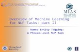 Overview of Machine Learning  for NLP Tasks: part II