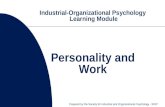 Industrial-Organizational Psychology  Learning Module Personality and Work