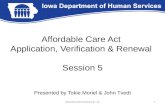 Affordable Care Act Application, Verification & Renewal