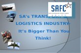 SA’s TRANSPORT & LOGISTICS INDUSTRY-  It’s Bigger Than You Think!