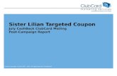 Sister  Lilian  Targeted Coupon July CashBack ClubCard Mailing Post-Campaign Report