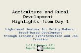 Agriculture and Rural Development   Highlights from Day 1 High-level Seminar for Policy Makers: