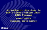Astrophysics Missions in ESA’s Cosmic Vision 2015-2025 Program