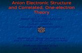 Anion Electronic Structure and Correlated, One-electron Theory