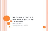 Area of circles, sectors and arc lengths