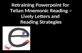 Retraining Powerpoint for  Telian Mnemonic Reading – Lively Letters and  Reading Strategies