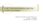 CAE Communications with the Audit Committee