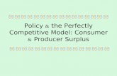 Policy  &  the Perfectly Competitive Model: Consumer  &  Producer Surplus