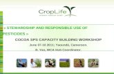 « STEWARDSHIP AND RESPONSIBLE USE OF PESTICIDES » COCOA SPS CAPACITY BUILDING WORKSHOP