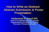 How to Write an Abstract:  Abstract Submission & Poster Presentation 