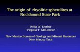 The origin of  rhyolitic spherulites at  Rockhound State Park