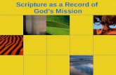 Scripture as a Record of  God’s Mission