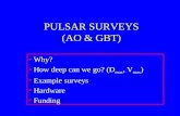 PULSAR SURVEYS (AO & GBT)
