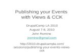 Publishing your Events  with Views & CCK