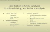 Introduction to Crime Analysis, Problem-Solving, and Problem Analysis