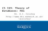 CS 319: Theory of Databases: FDs