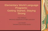 Elementary World Language Programs: Getting Started, Staying Strong