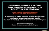 JUVENILE JUSTICE REFORM AND VIOLENCE PREVENTION POLICY IN CALIFORNIA