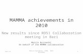 MAMMA achievements in 2010