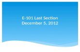 E-101  Last Section December 5, 2012