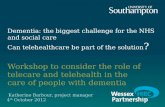 Workshop to consider the role of telecare and telehealth in the care of people with dementia