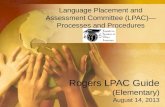 Rogers LPAC Guide  (Elementary) August 14, 2013