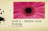 Unit 2 – Matter and Energy