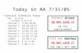 Today in AA 7/31/05
