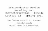 Semiconductor Device Modeling and Characterization – EE5342 Lecture 12 – Spring 2011