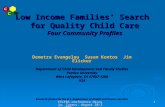 Low Income Families’ Search  for Quality Child Care Four Community Profiles