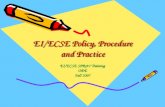 EI/ECSE Policy, Procedure and Practice
