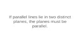If parallel lines lie in two distinct planes, the planes must be parallel.