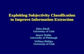 Exploiting Subjectivity Classification to Improve Information Extraction