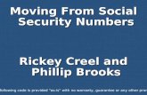Moving From Social Security Numbers Rickey Creel and Phillip Brooks