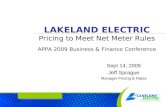 LAKELAND ELECTRIC Pricing to Meet Net Meter Rules APPA 2009 Business & Finance Conference